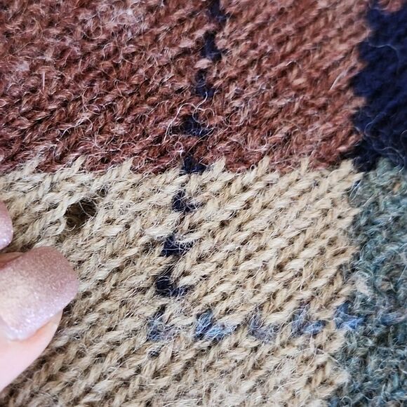 Stanley Blacker Vintage Grandpacore 100% Shetland Wool Argyle Sweater, L - Picture 7 of 7